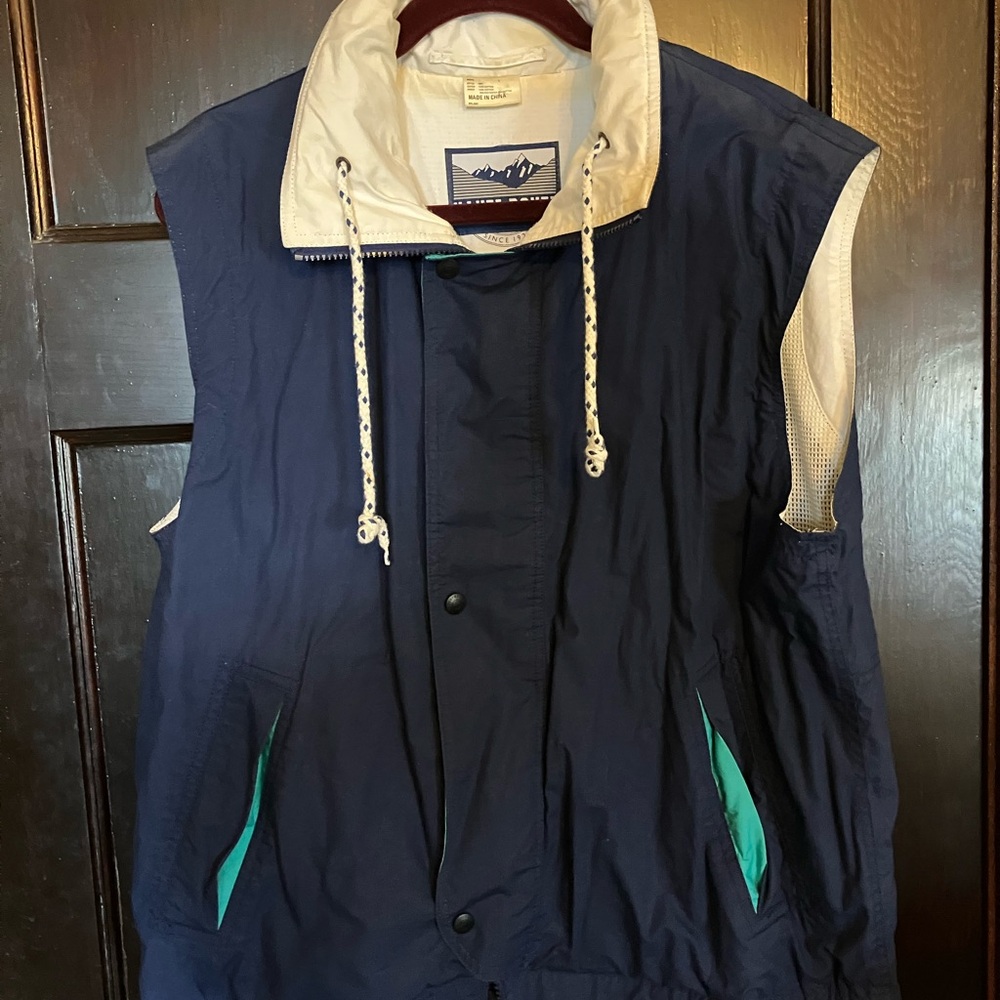 Navy Blue Sleeveless Jacket